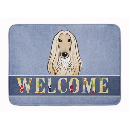 Carolines Treasures Afghan Hound Welcome Machine Washable Memory Foam Mat BB1430RUG